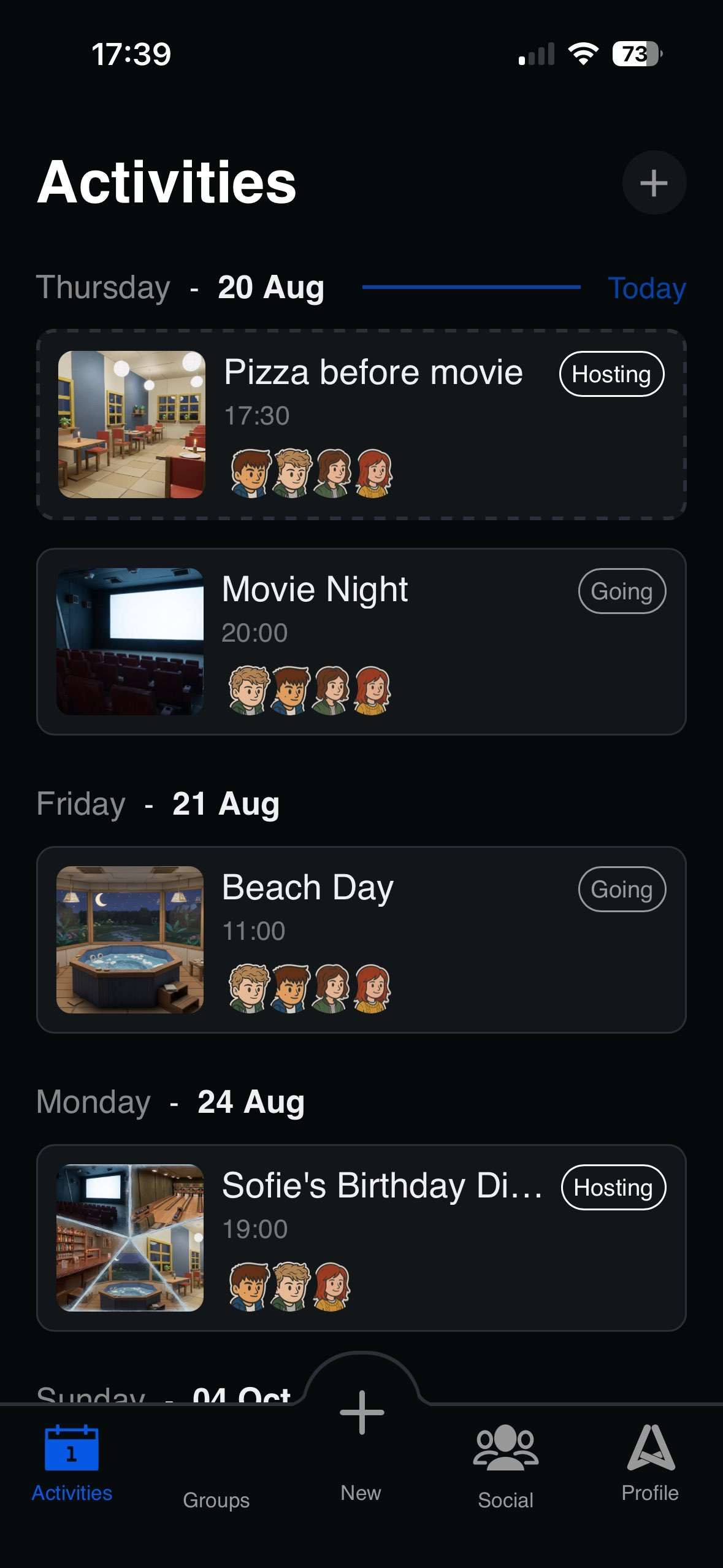 Planium: the activities feed